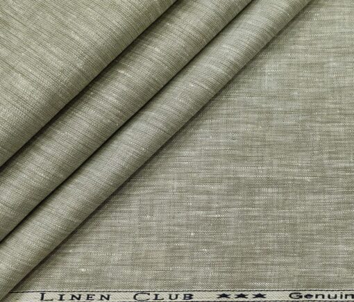 Linen Club Men's Linen 50 LEA Self Design Unstitched Shirting Fabric (Pistachious)