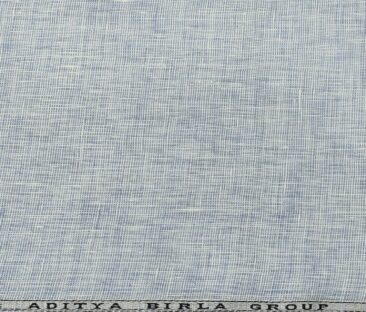 Linen Club Men's Linen 50 LEA Structured Unstitched Shirting Fabric (Sky Blue)