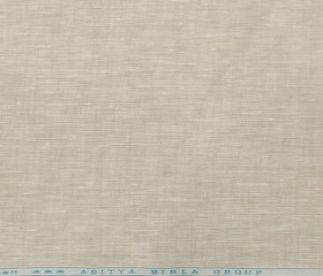 Linen Club Men's Linen Self Design 1.60 Meter Unstitched Shirting Fabric (Buttermilk Beige)