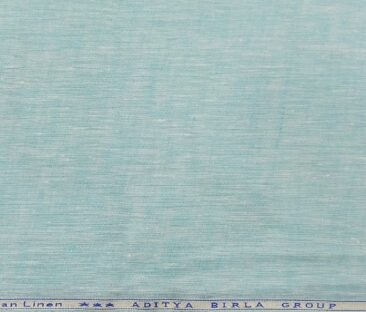 Linen Club Men's Linen Self Design 2.25 Meter Unstitched Shirting Fabric (Arctic Blue)