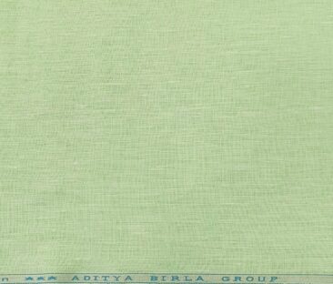 Linen Club Men's Linen 60 LEA Self Design Unstitched Shirting Fabric (Light Mint Green)
