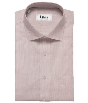 Linen Club Men's Linen 60 LEA Self Design Unstitched Shirting Fabric (Light Pink)