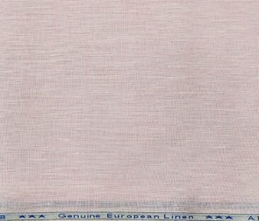 Linen Club Men's Linen 60 LEA Self Design Unstitched Shirting Fabric (Light Pink)