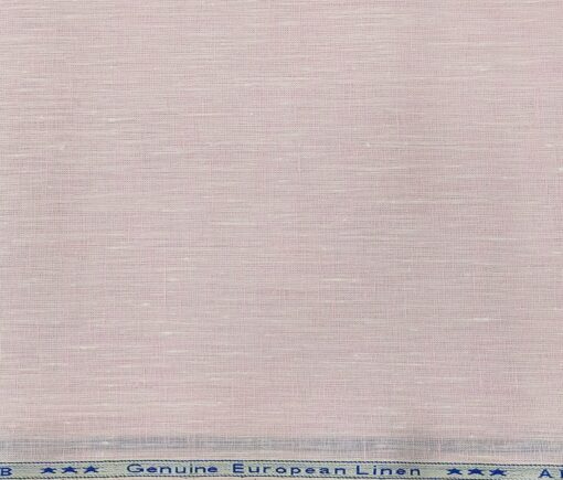 Linen Club Men's Linen 60 LEA Self Design Unstitched Shirting Fabric (Light Pink)