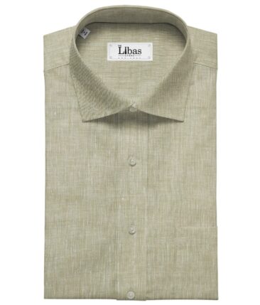 Linen Club Men's Linen 60 LEA Self Design Unstitched Shirting Fabric (SandDollar Beige)