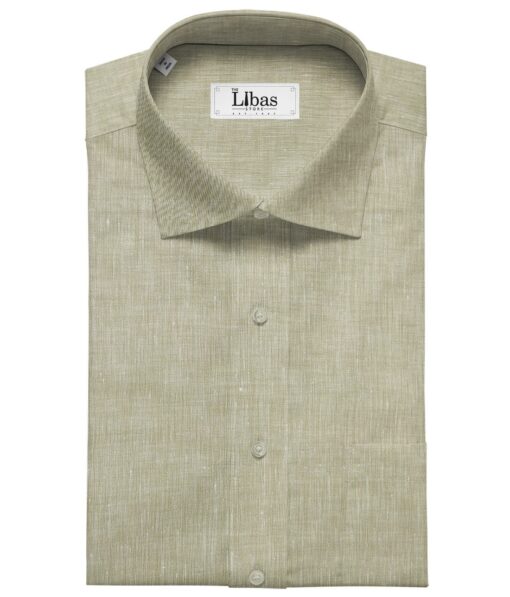Linen Club Men's Linen 60 LEA Self Design Unstitched Shirting Fabric (SandDollar Beige)
