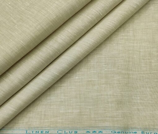 Linen Club Men's Linen 60 LEA Self Design Unstitched Shirting Fabric (SandDollar Beige)