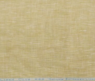 Linen Club Men's Linen Self Design 2.25 Meter Unstitched Shirting Fabric (Shortbread Beige)