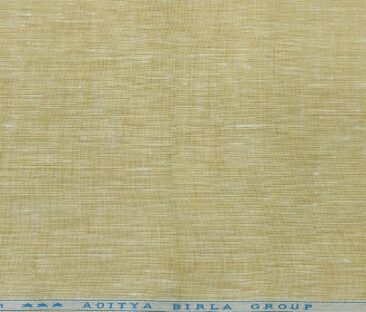 Linen Club Men's Linen 60 LEA Self Design Unstitched Shirting Fabric (Shortbread Beige)