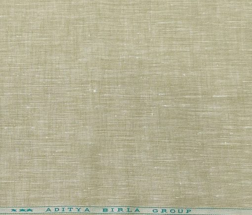 Linen Club Men's Linen 60 LEA Self Design Unstitched Shirting Fabric (Tan Beige)