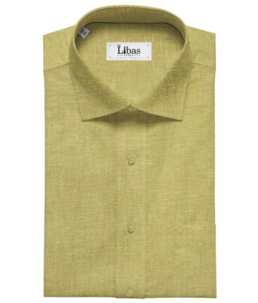 Linen Club Men's Linen 60 LEA Self Design Unstitched Shirting Fabric (Blonde Yellow)