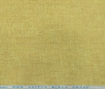 Linen Club Men's Linen 60 LEA Self Design Unstitched Shirting Fabric (Blonde Yellow)