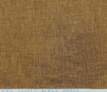 Linen Club Men's Linen Self Design 2.25 Meter Unstitched Shirting Fabric (Dijon Yellow)