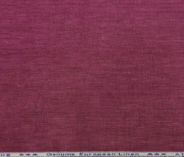 Linen Club Men's Linen 60 LEA Self Design Unstitched Shirting Fabric (Dark Magenta)