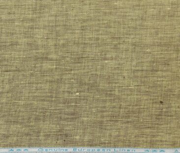 Linen Club Men's Linen Self Design 2.25 Meter Unstitched Shirting Fabric (Flaxen Yellow)