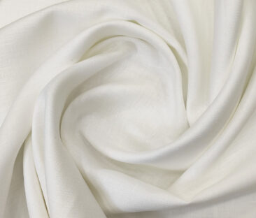 Linen Club Men's Linen 60 LEA Solid Unstitched Shirting Fabric (Milky White)