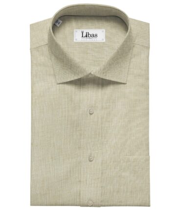 Linen Club Men's Linen 70 LEA Self Design Unstitched Shirting Fabric (Buttermilk Beige)
