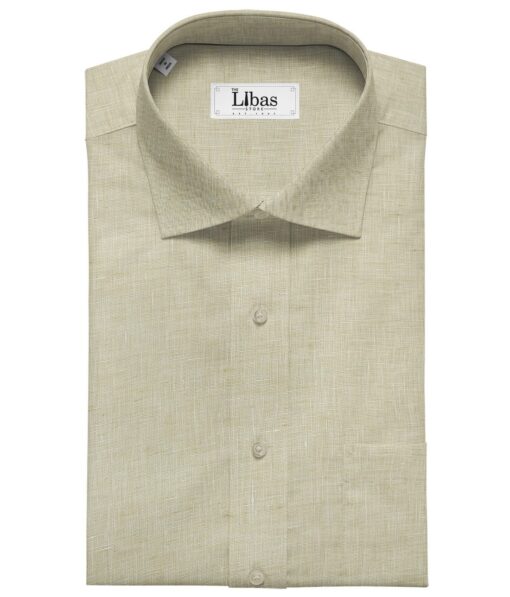 Linen Club Men's Linen 70 LEA Self Design Unstitched Shirting Fabric (Buttermilk Beige)