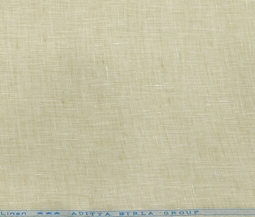 Linen Club Men's Linen 70 LEA Self Design Unstitched Shirting Fabric (Buttermilk Beige)