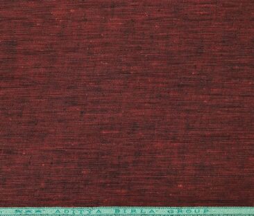 Linen Club Men's Linen Self Design 2.25 Meter Unstitched Shirting Fabric (Maroon Red)