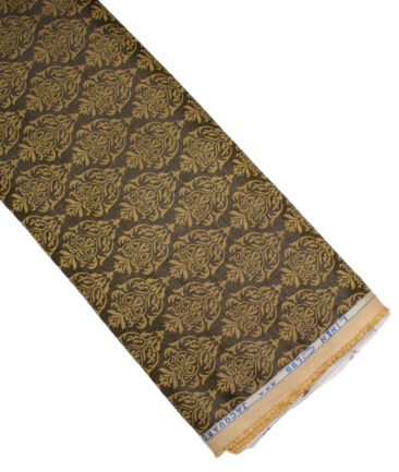 Linen Club Men's Linen Jacquard Unstitched Shirting Fabric (Dark Brown) - Image 5