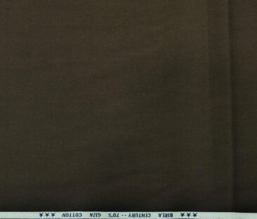 Birla Century Men's 70's Giza Cotton Solids 1.60 Meter Unstitched Shirting Fabric (Dark Brown)