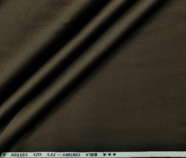 Birla Century Men's 70's Giza Cotton Solids 1.60 Meter Unstitched Shirting Fabric (Dark Brown)