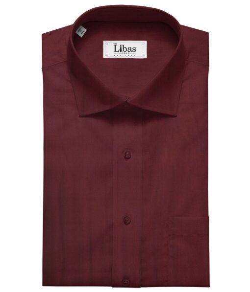 Birla Century Men's 70's Giza Cotton Solids 1.60 Meter Unstitched Shirting Fabric (Dark Wine)