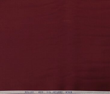 Birla Century Men's 70's Giza Cotton Solids 1.60 Meter Unstitched Shirting Fabric (Dark Wine)