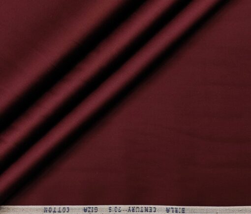 Birla Century Men's 70's Giza Cotton Solids 1.60 Meter Unstitched Shirting Fabric (Dark Wine)