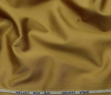 Birla Century Men's 70's Giza Cotton Solids 1.60 Meter Unstitched Shirting Fabric (Fawn Beige)