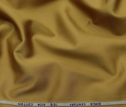 Birla Century Men's 70's Giza Cotton Solids 1.60 Meter Unstitched Shirting Fabric (Fawn Beige)
