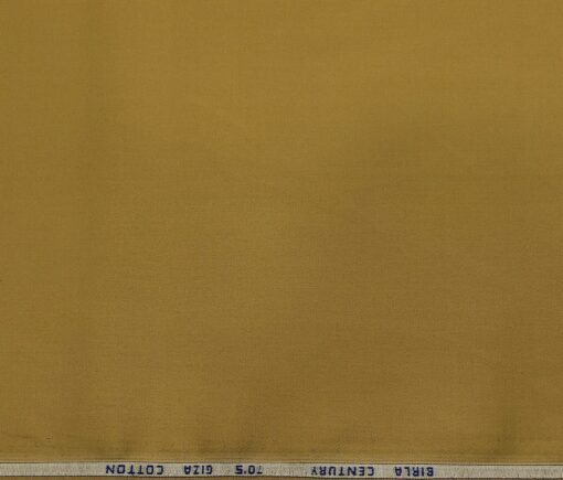 Birla Century Men's 70's Giza Cotton Solids 1.60 Meter Unstitched Shirting Fabric (Fawn Beige)