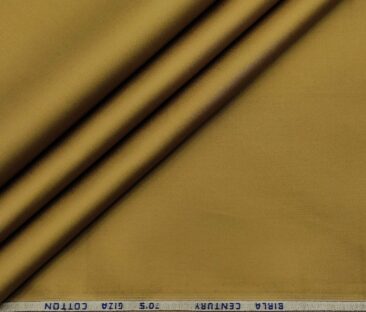 Birla Century Men's 70's Giza Cotton Solids 1.60 Meter Unstitched Shirting Fabric (Fawn Beige)