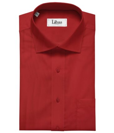 Birla Century Men's 70's Giza Cotton Solids 1.60 Meter Unstitched Shirting Fabric (Red)