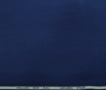 Birla Century Men's 70's Giza Cotton Solids 1.60 Meter Unstitched Shirting Fabric (Royal Blue)