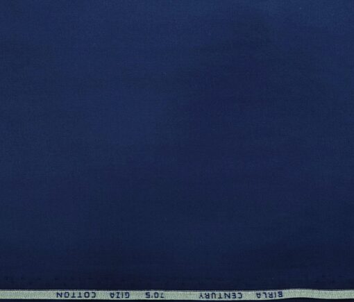Birla Century Men's 70's Giza Cotton Solids 1.60 Meter Unstitched Shirting Fabric (Royal Blue)