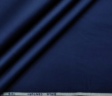 Birla Century Men's 70's Giza Cotton Solids 1.60 Meter Unstitched Shirting Fabric (Royal Blue)