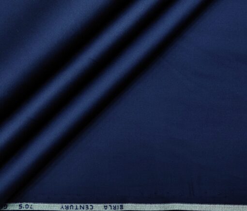 Birla Century Men's 70's Giza Cotton Solids 1.60 Meter Unstitched Shirting Fabric (Royal Blue)