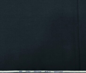 Birla Century Men's 80's Pima Cotton Solids 1.60 Meter Unstitched Shirting Fabric (Darl Navy Blue)