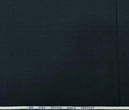 Birla Century Men's 80's Pima Cotton Solids 1.60 Meter Unstitched Shirting Fabric (Darl Navy Blue)