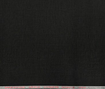 Burgoyne Men's Linen Solid 3.50 Meter Unstitched Shirting Fabric (Black)