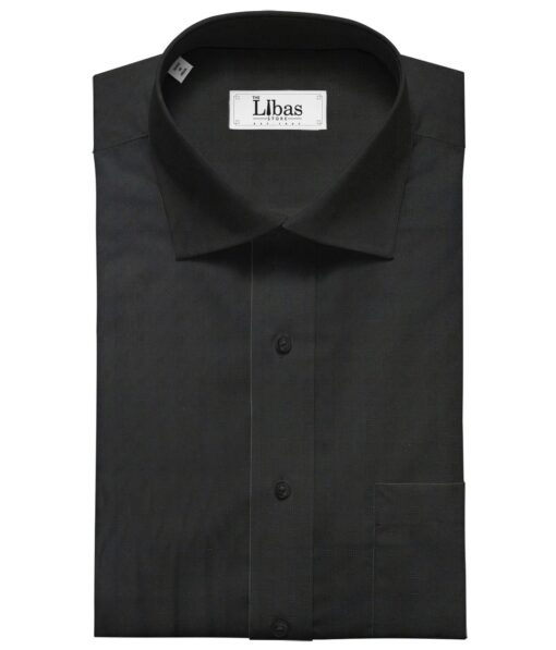 Bombay Rayon Men's Cotton Dobby 1.60 Meter Unstitched Shirting Fabric (Black)