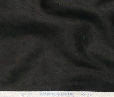Bombay Rayon Men's Cotton Dobby 1.60 Meter Unstitched Shirting Fabric (Black)