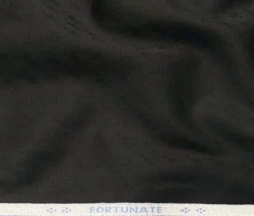 Bombay Rayon Men's Cotton Dobby 1.60 Meter Unstitched Shirting Fabric (Black)