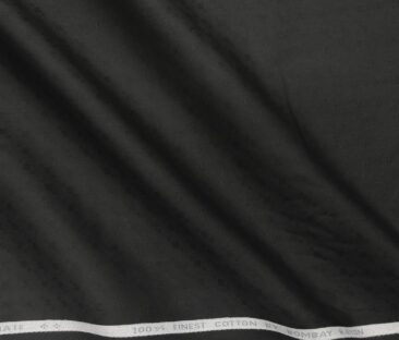 Bombay Rayon Men's Cotton Dobby 1.60 Meter Unstitched Shirting Fabric (Black)