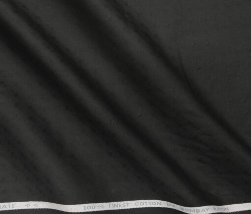 Bombay Rayon Men's Cotton Dobby 1.60 Meter Unstitched Shirting Fabric (Black)