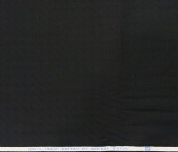 Bombay Rayon Men's Cotton Dobby 1.60 Meter Unstitched Shirting Fabric (Black)