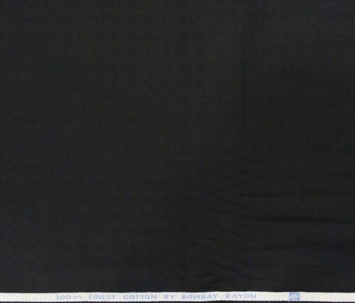 Bombay Rayon Men's Cotton Dobby 1.60 Meter Unstitched Shirting Fabric (Black)