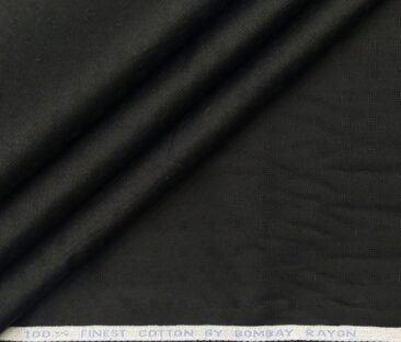 Bombay Rayon Men's Cotton Dobby 1.60 Meter Unstitched Shirting Fabric (Black)